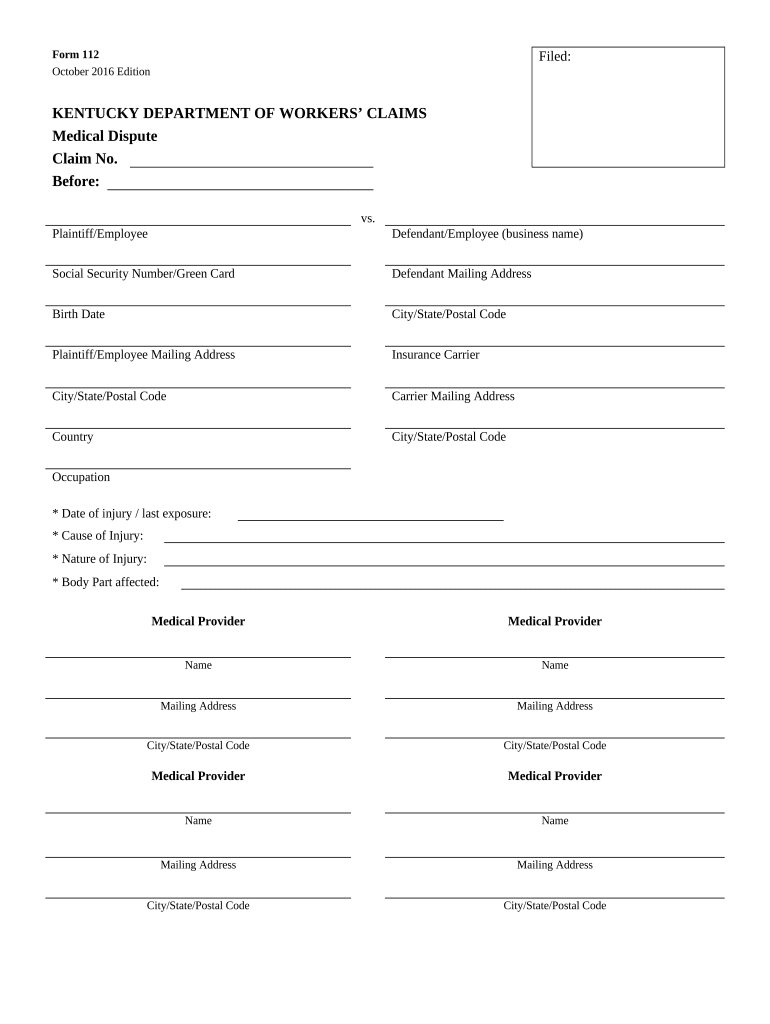 Ky Dispute  Form