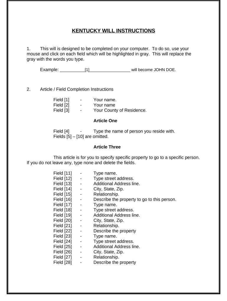 Mutual Wills Containing Last Will and Testaments for Unmarried Persons Living Together with No Children Kentucky  Form