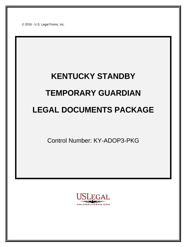 Kentucky Standby Temporary Guardian Legal Documents Package Kentucky  Form