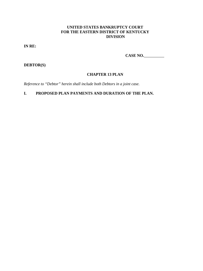 Kentucky Chapter 13  Form