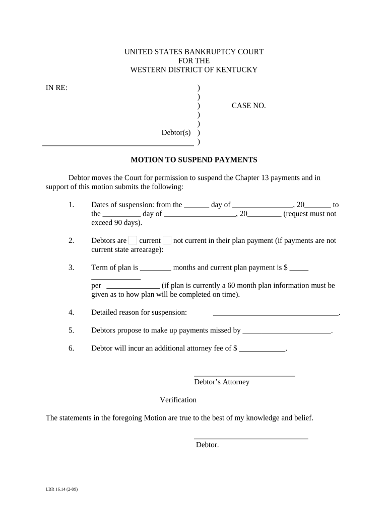 Kentucky Motion  Form