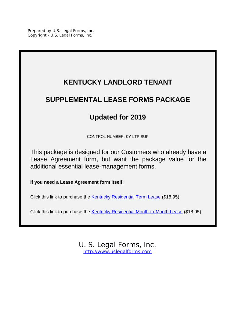 Supplemental Residential Lease Forms Package Kentucky