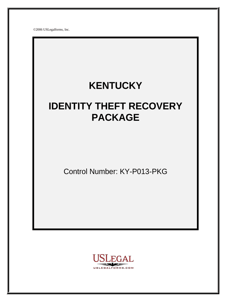 Identity Theft Recovery Package Kentucky  Form