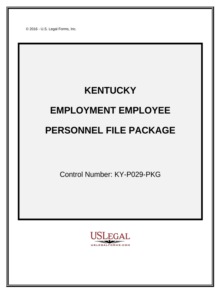 Employment Employee Personnel File Package Kentucky  Form