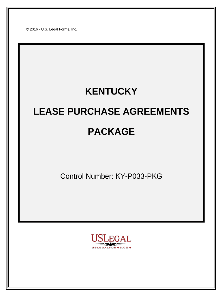 Lease Purchase Agreements Package Kentucky  Form
