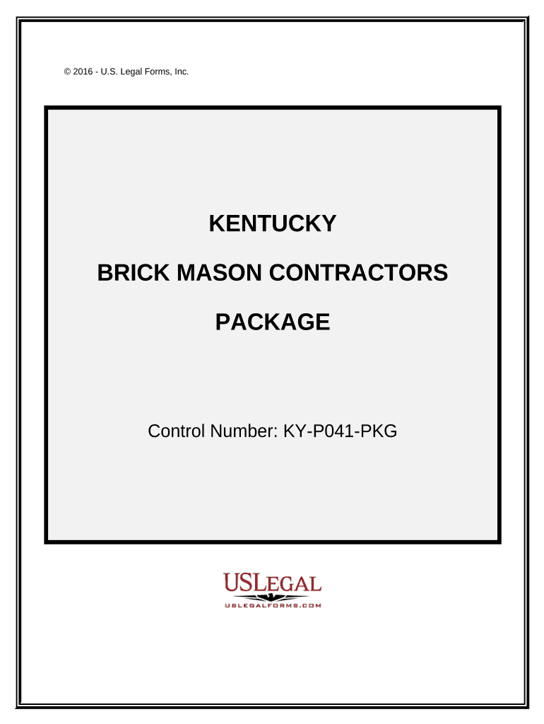 Brick Mason Contractor Package Kentucky  Form