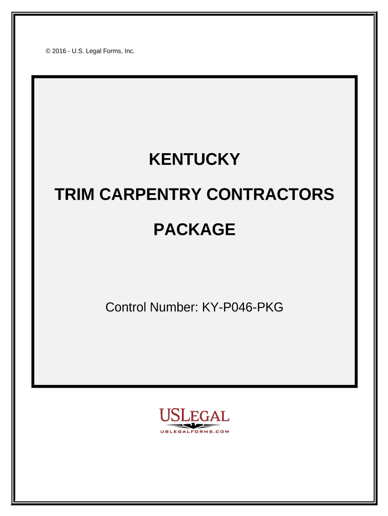 Trim Carpentry Contractor Package Kentucky  Form
