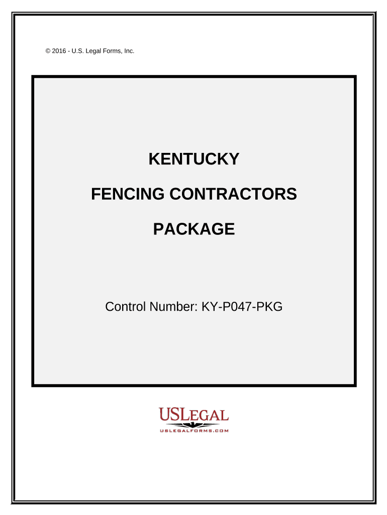 Fencing Contractor Package Kentucky  Form