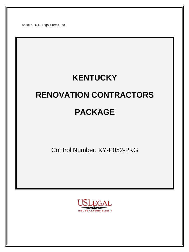 Renovation Contractor Package Kentucky  Form