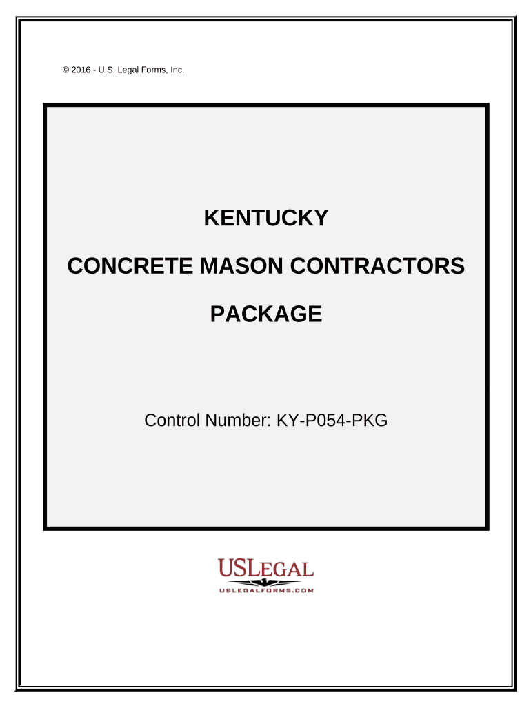 Concrete Mason Contractor Package Kentucky  Form