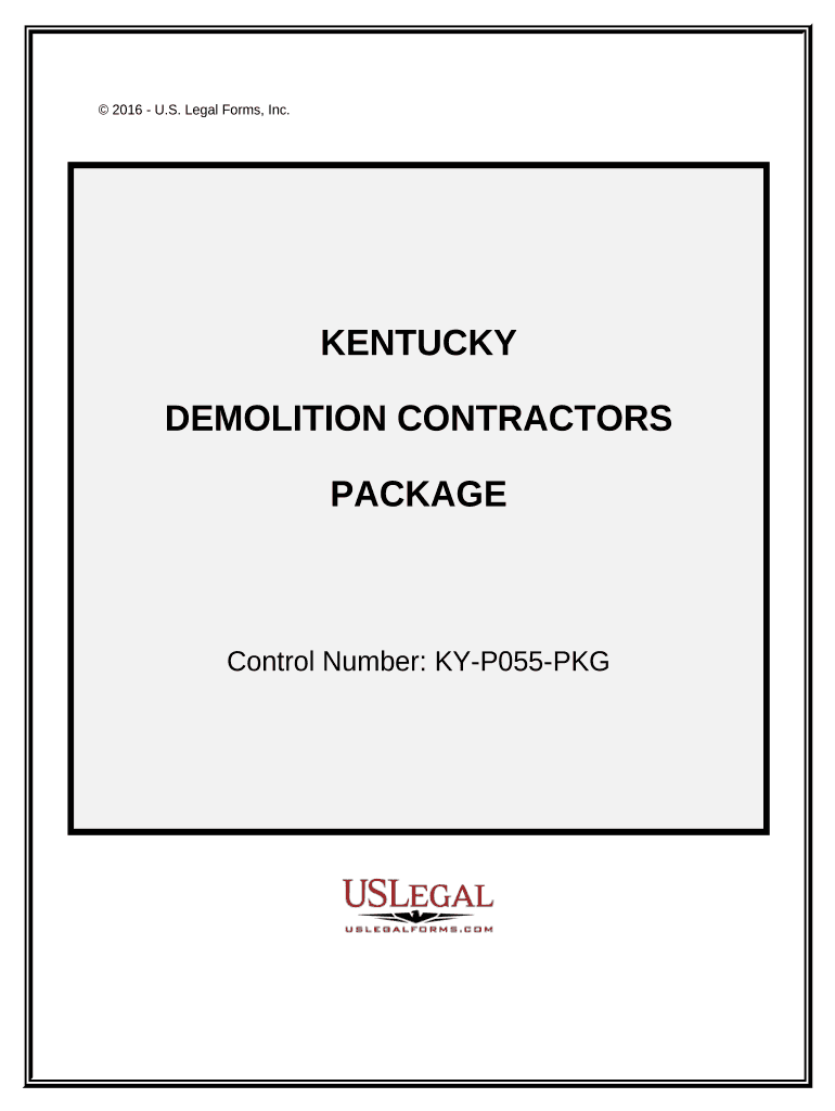 Demolition Contractor Package Kentucky  Form