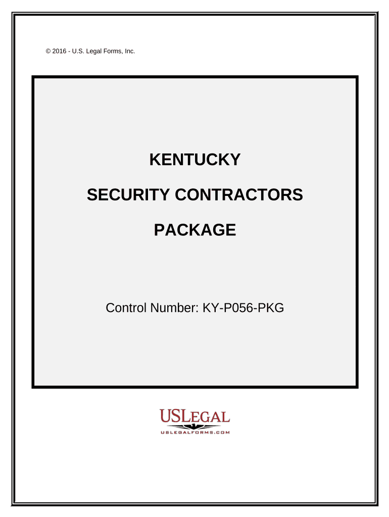Security Contractor Package Kentucky  Form