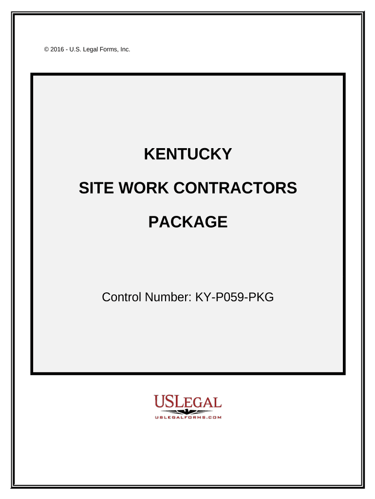 Site Work Contractor Package Kentucky  Form