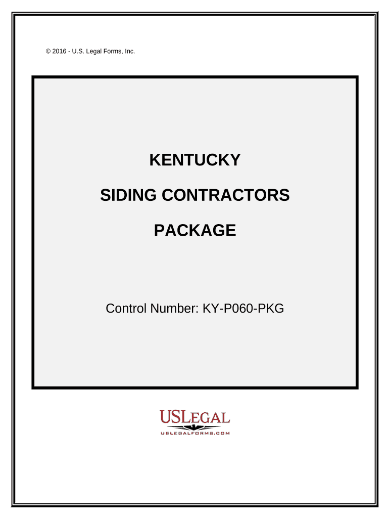 Siding Contractor Package Kentucky  Form