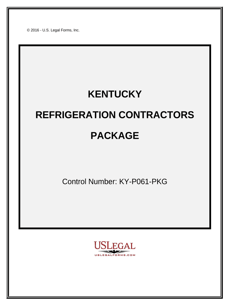 Refrigeration Contractor Package Kentucky  Form