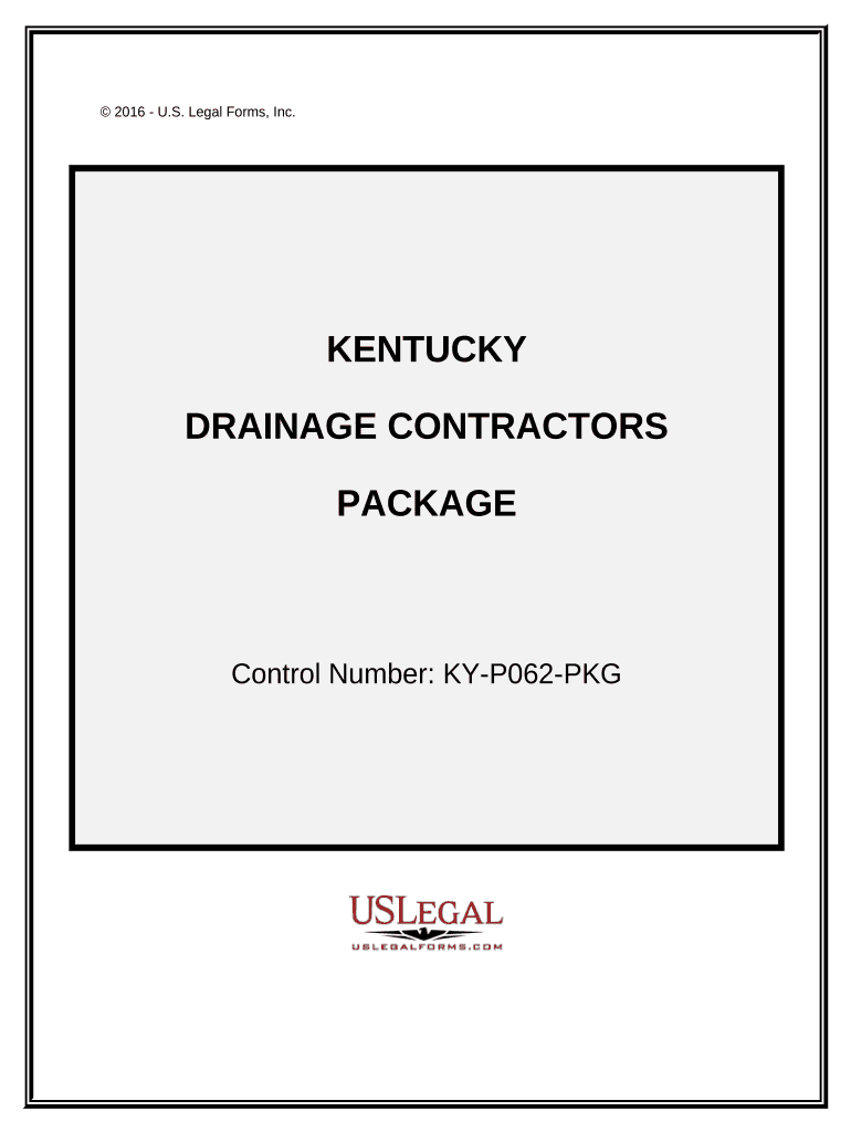 Drainage Contractor Package Kentucky  Form