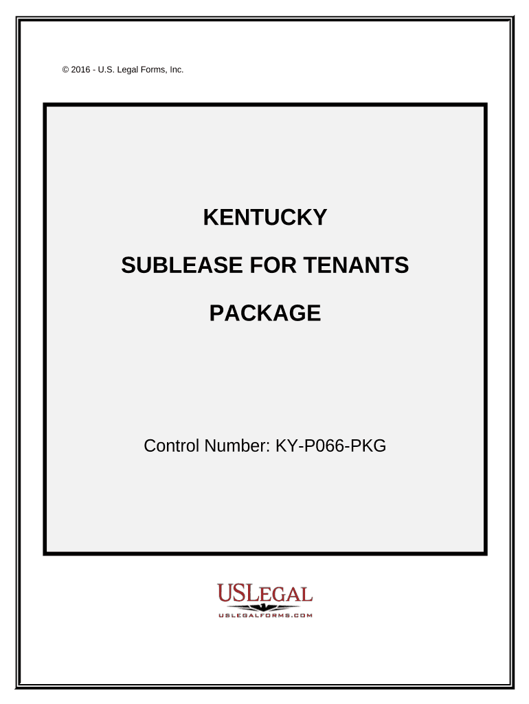 Landlord Tenant Sublease Package Kentucky  Form