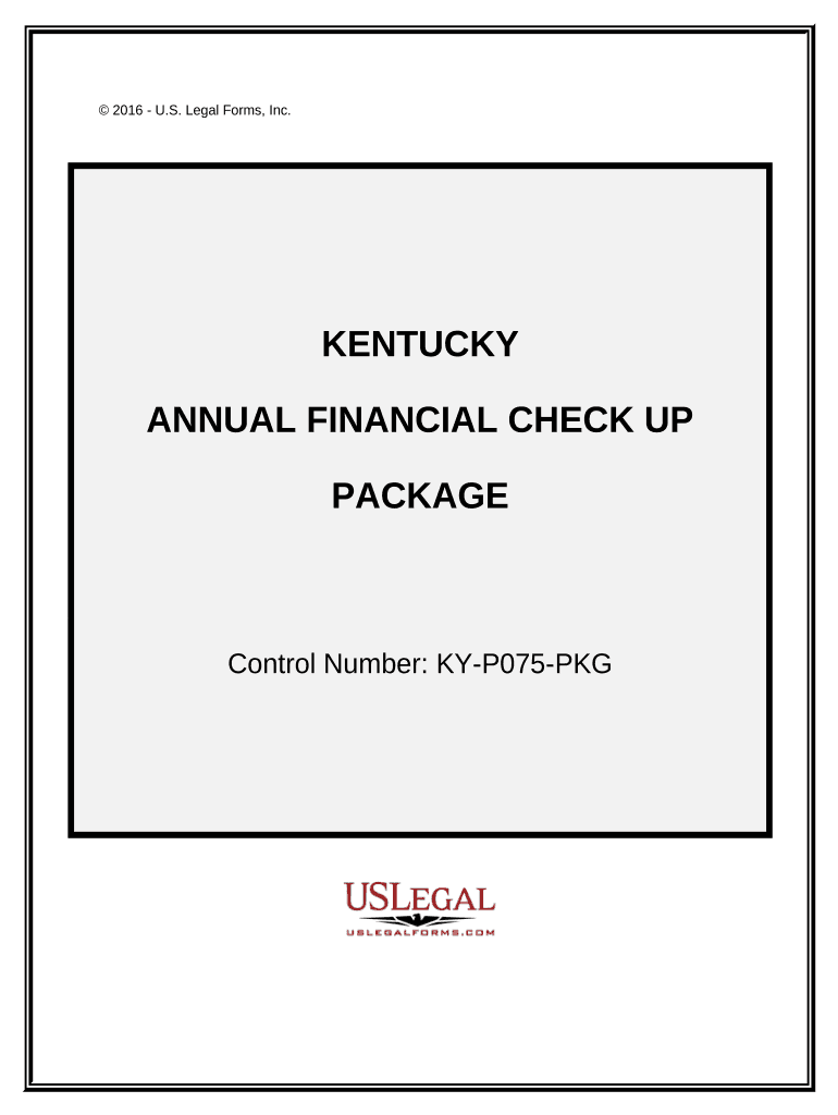 Annual Financial Checkup Package Kentucky  Form