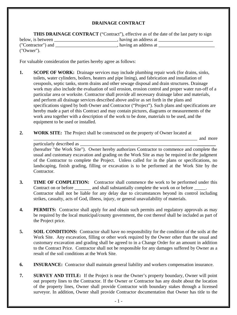 Louisiana Drainage  Form