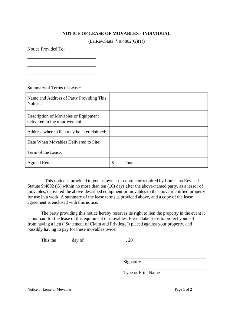 Lease Movables  Form