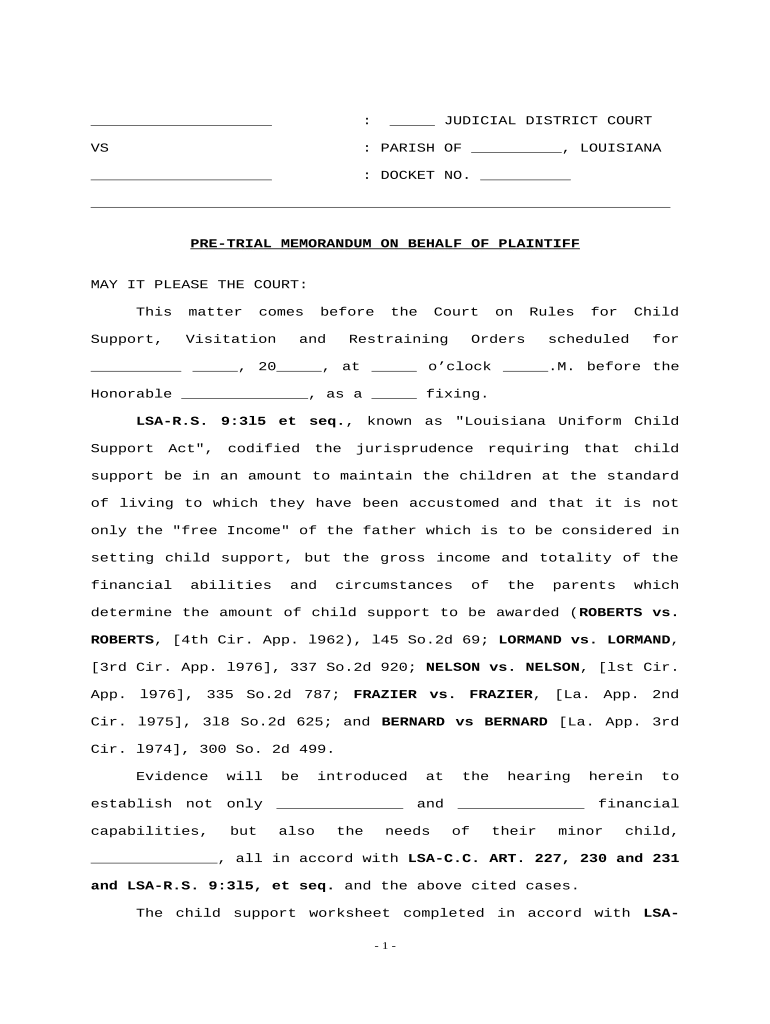 La Plaintiff  Form