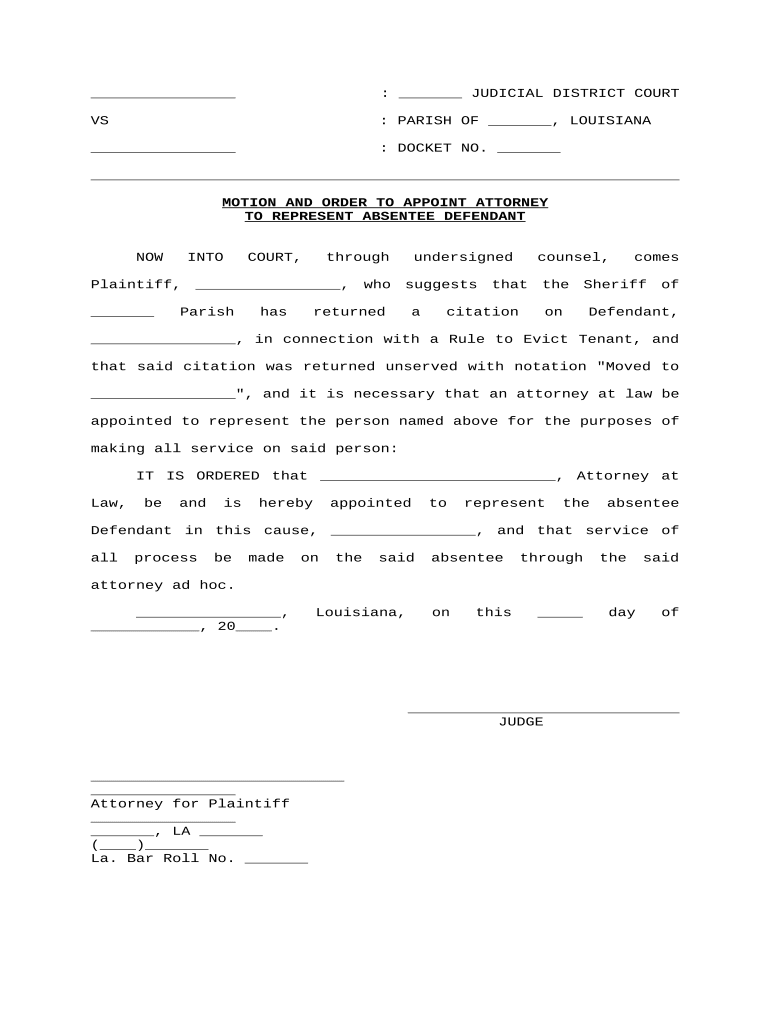 Louisiana Defendant  Form