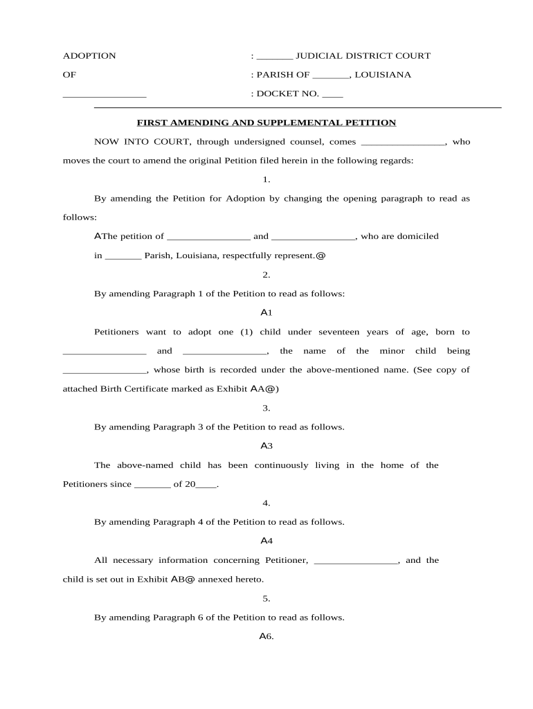 Amending Petition  Form