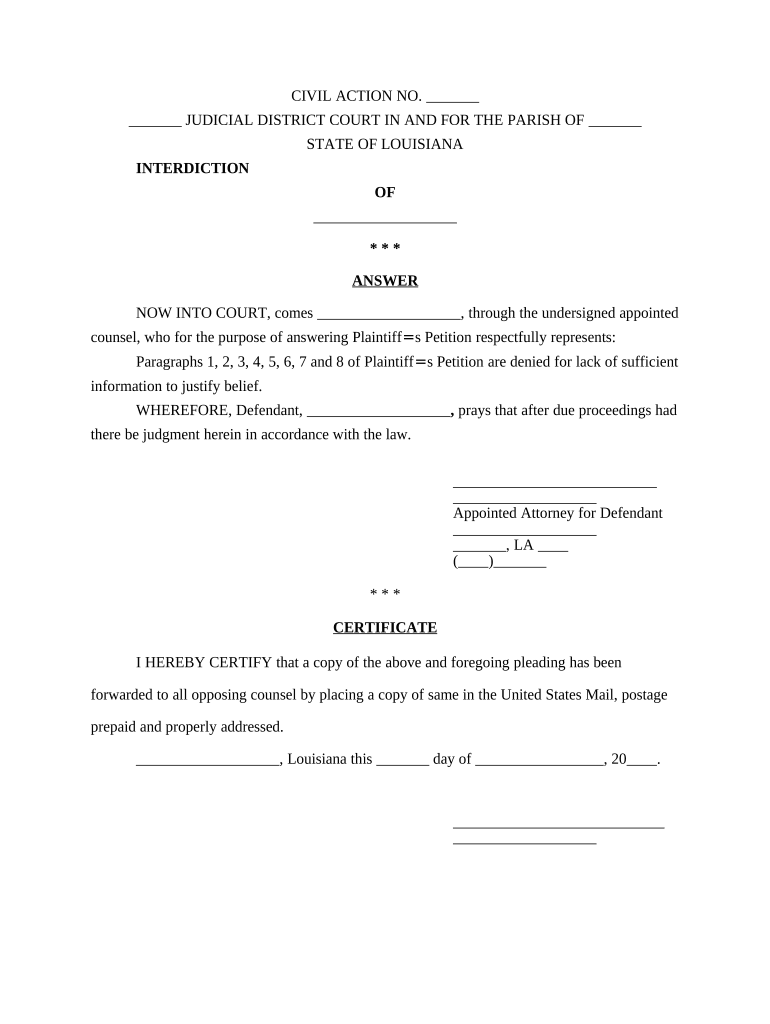 Louisiana Interdiction  Form