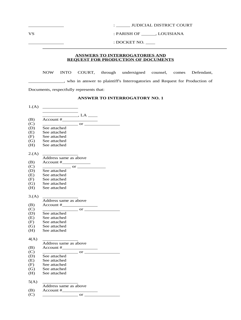 Interrogatories  Form