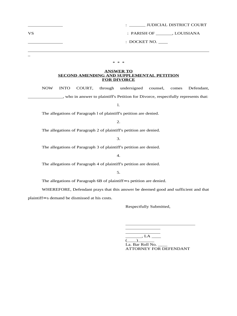 Supplemental Petition Edit  Form