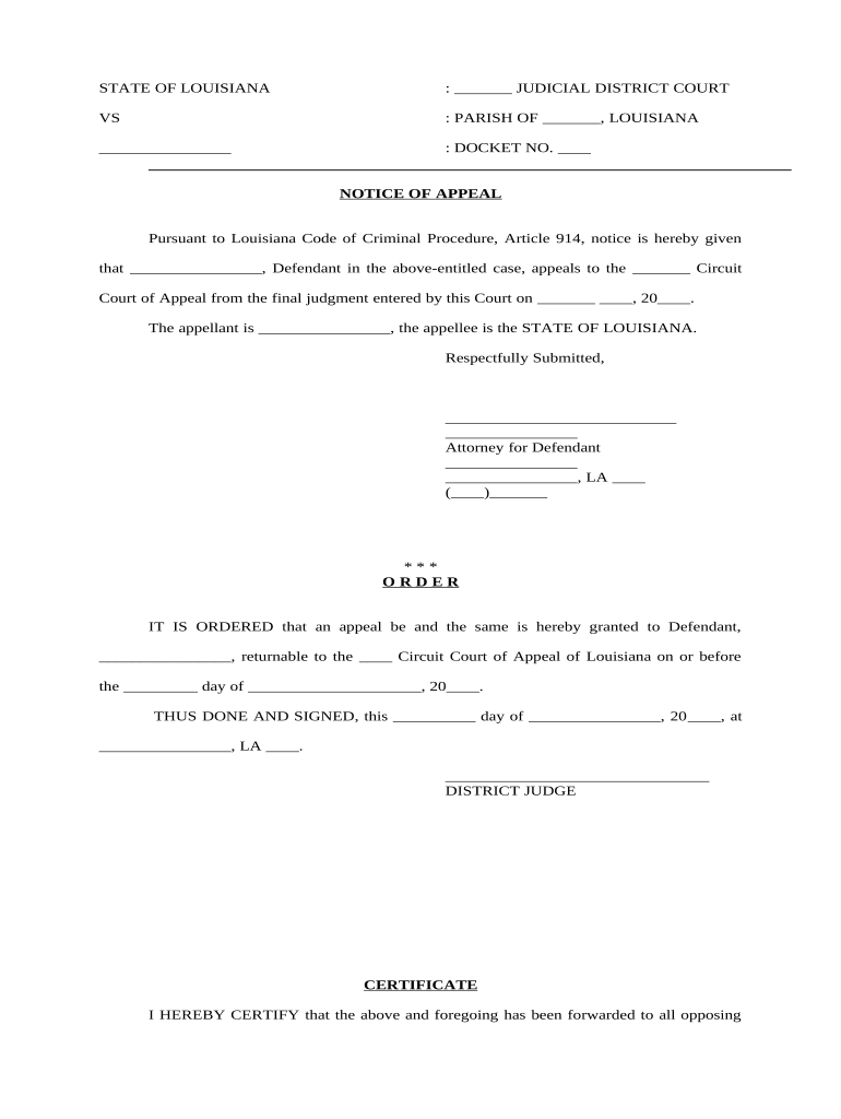 Appeal Order Print  Form