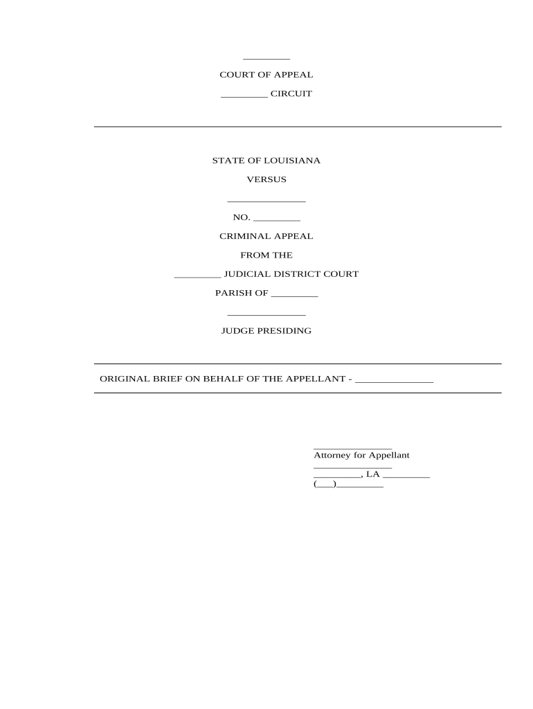 Original Brief on Behalf of Appellant Louisiana  Form