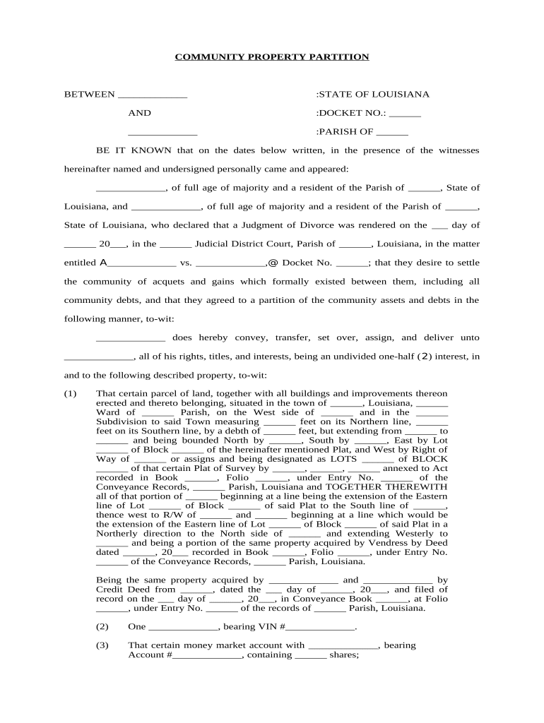 Property Partition  Form