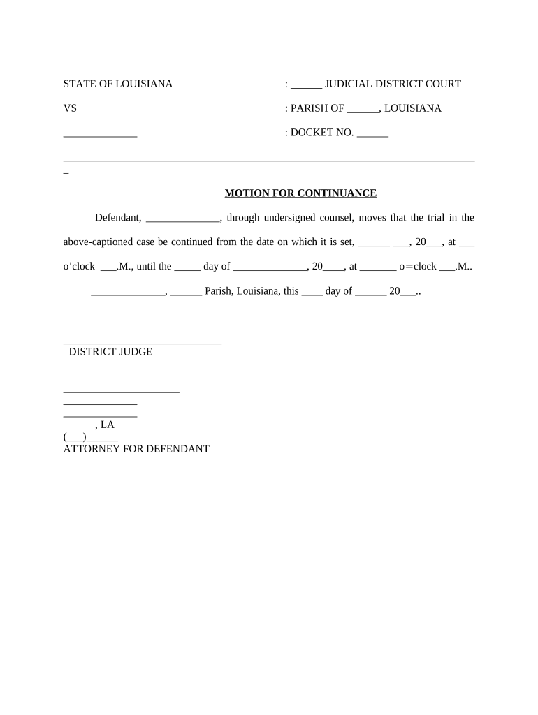 Motion Continuance PDF  Form