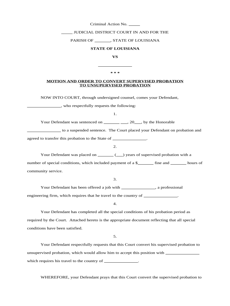 Supervised Probation  Form