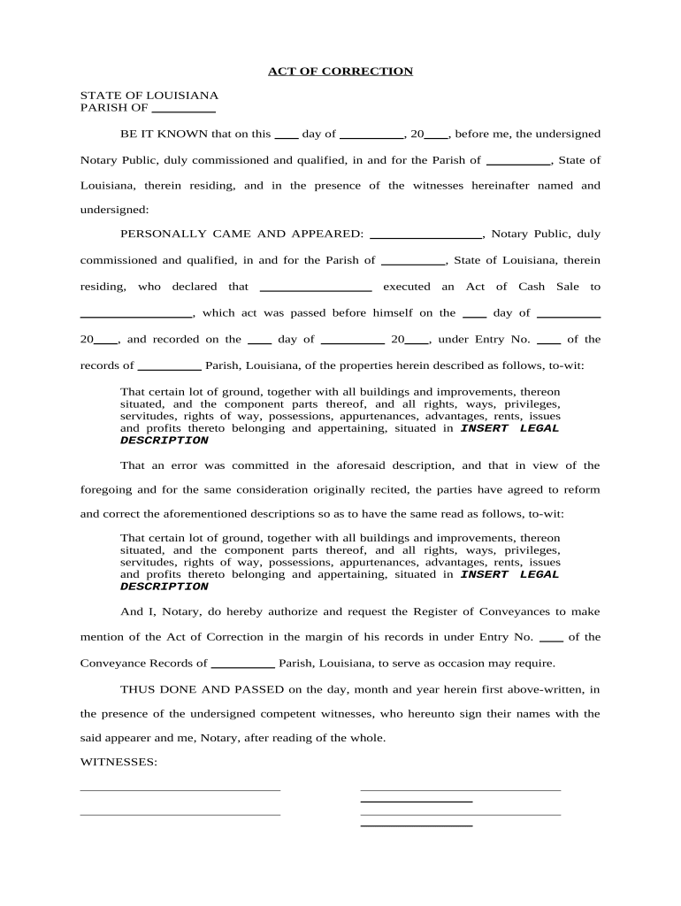 Louisiana Act Sale  Form