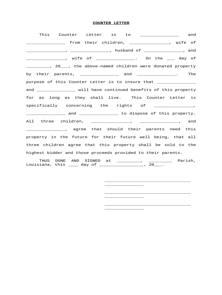 Louisiana Land Donation  Form