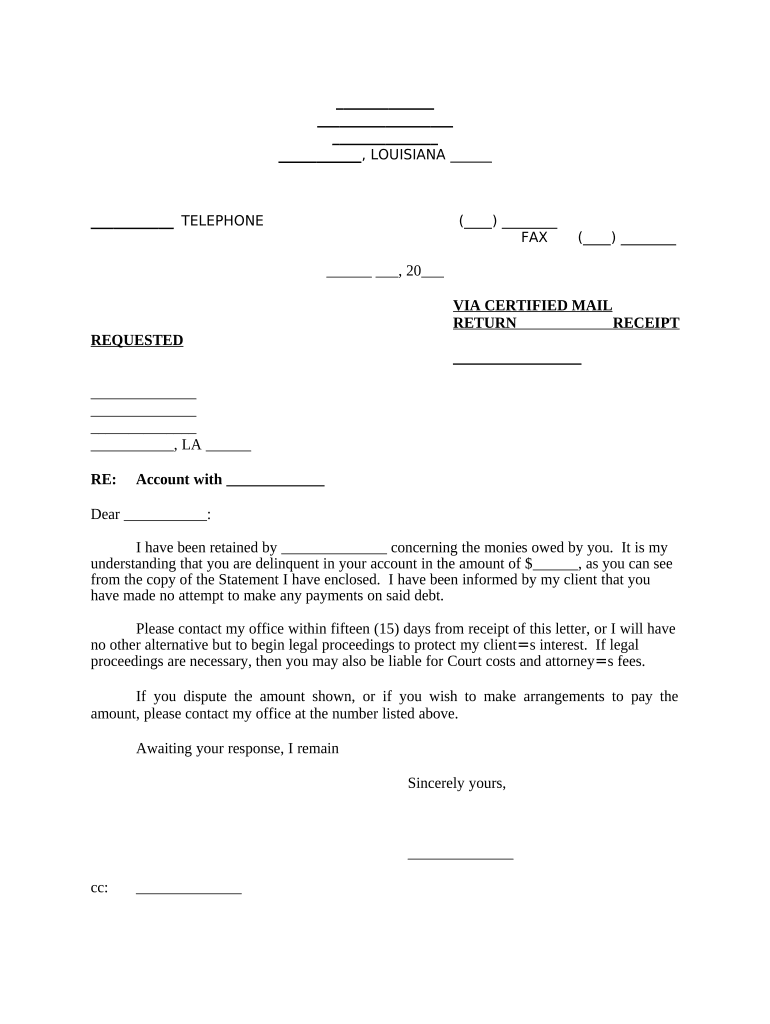 Louisiana Demand  Form