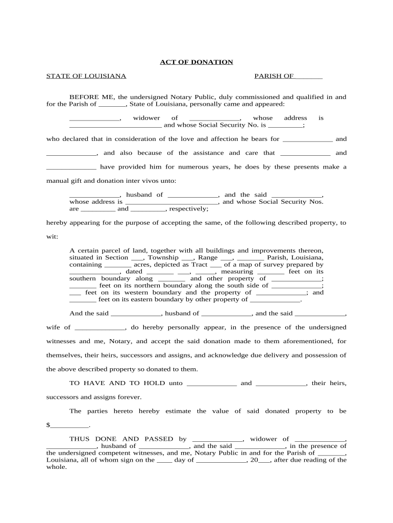 Louisiana Husband  Form