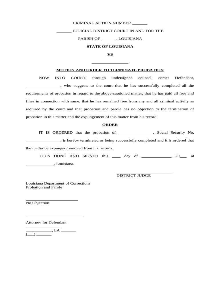 Probation Louisiana  Form