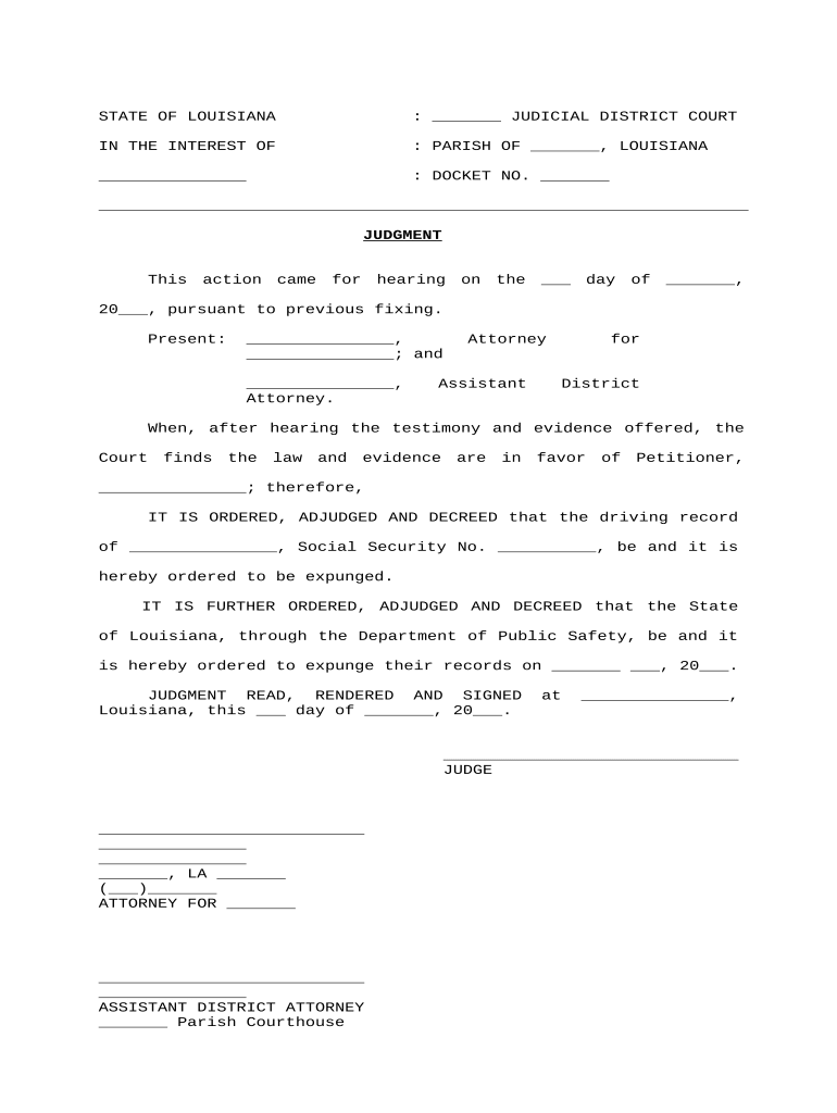 Expungement Record  Form