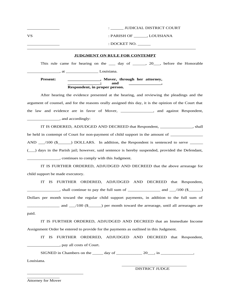 Judgment Rule  Form
