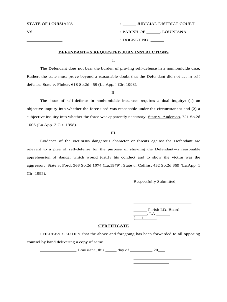 Jury Instructions  Form