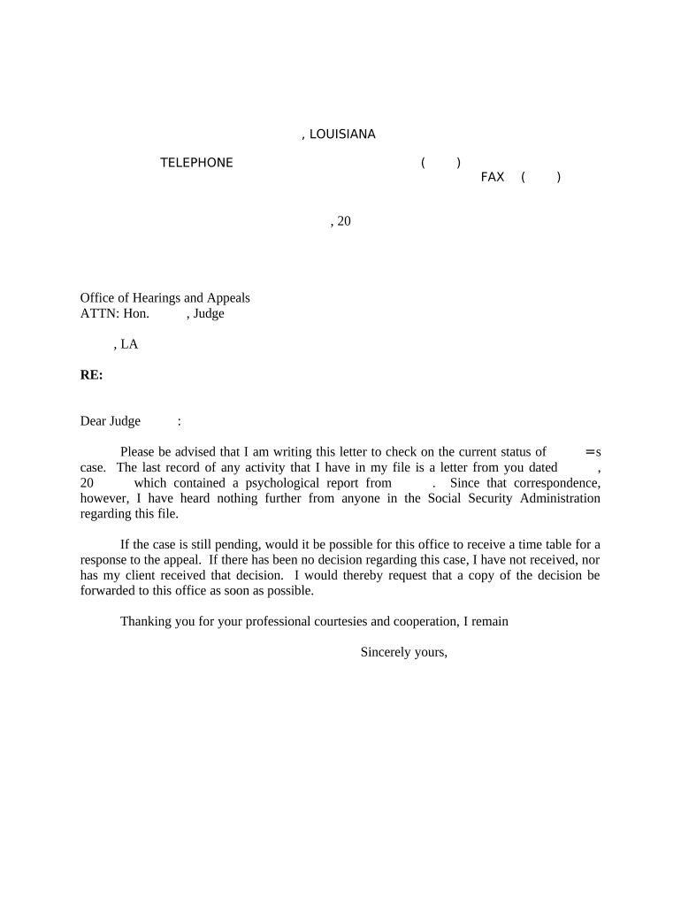 Letter Hearing Appeal  Form