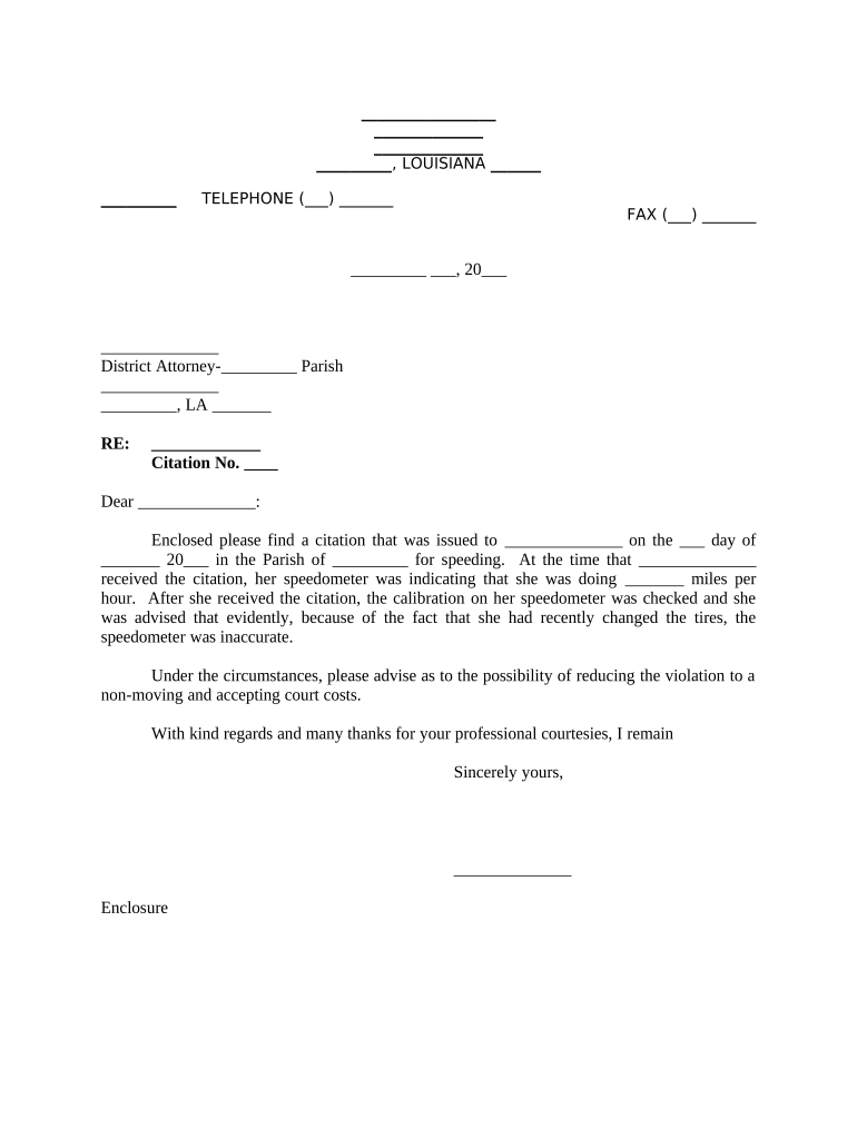 Louisiana District Attorney  Form