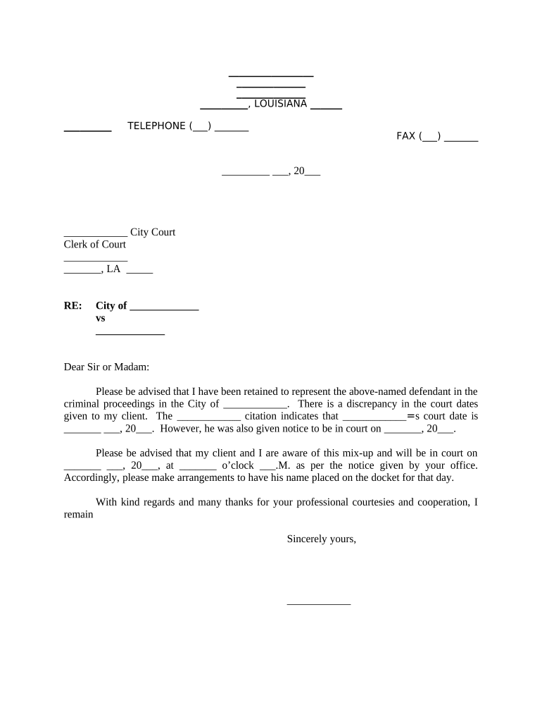 Letter Court Sample  Form
