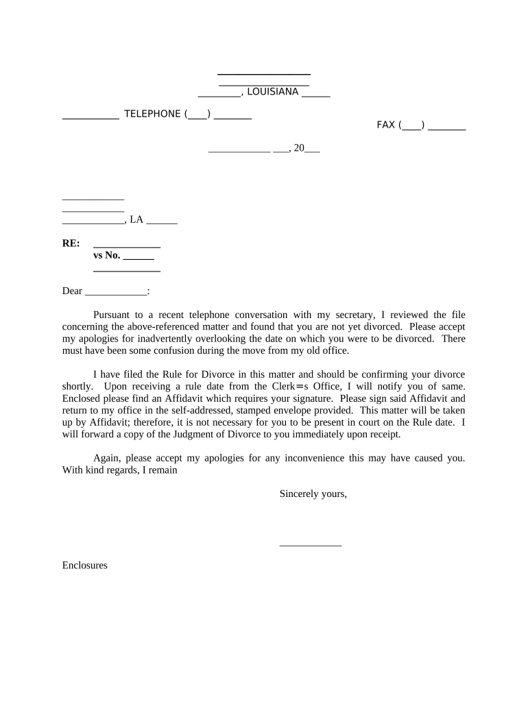 Louisiana Client  Form