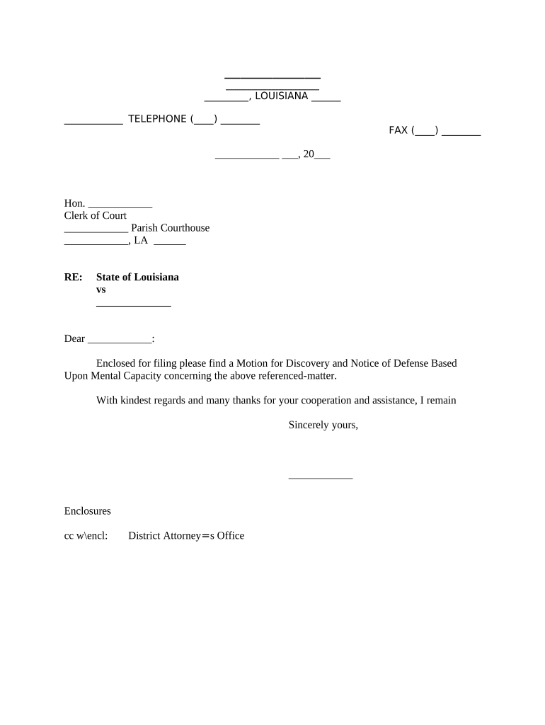 Court Filing Motion  Form