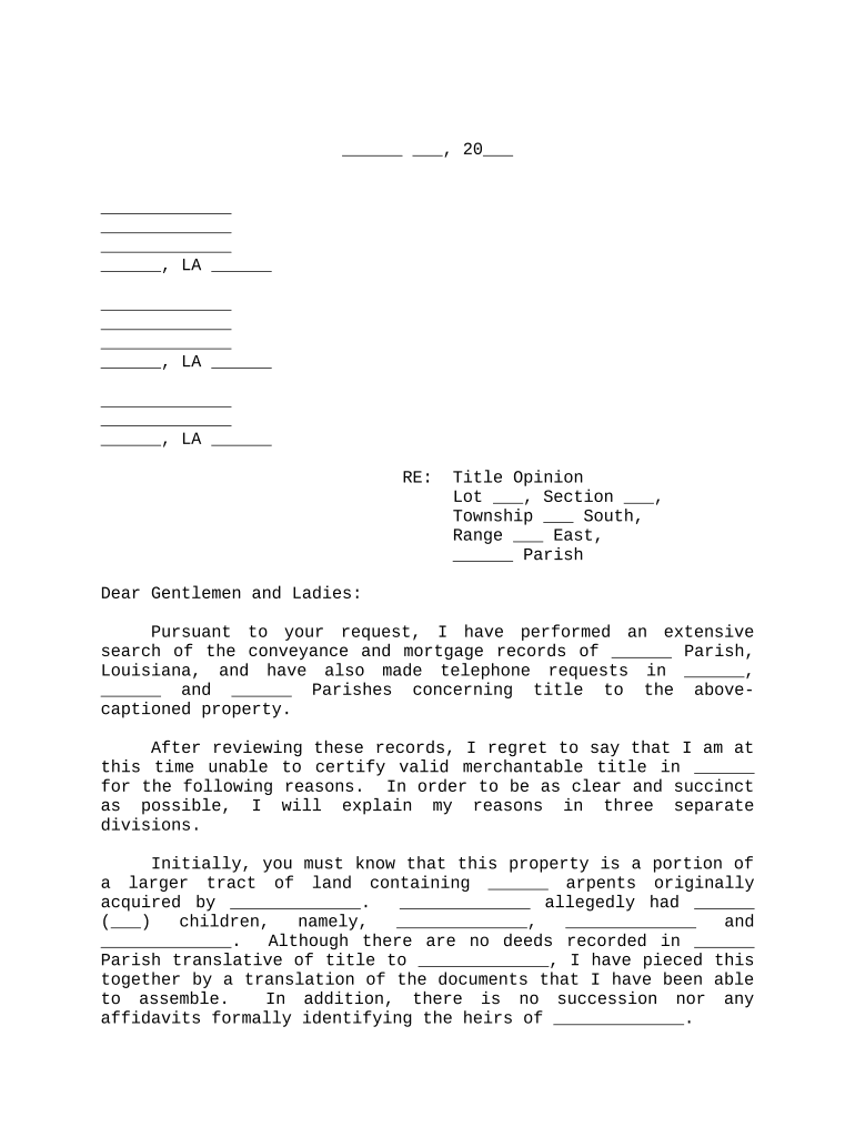Letter Title Opinion  Form