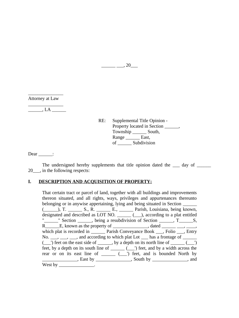 Louisiana Title Form